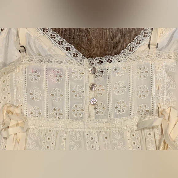 NWT, Rebecca Taylor Lace Cami w/ Bodice Outline & Ribbons in Sweet Cream, Sz 2 - Picture 6 of 9